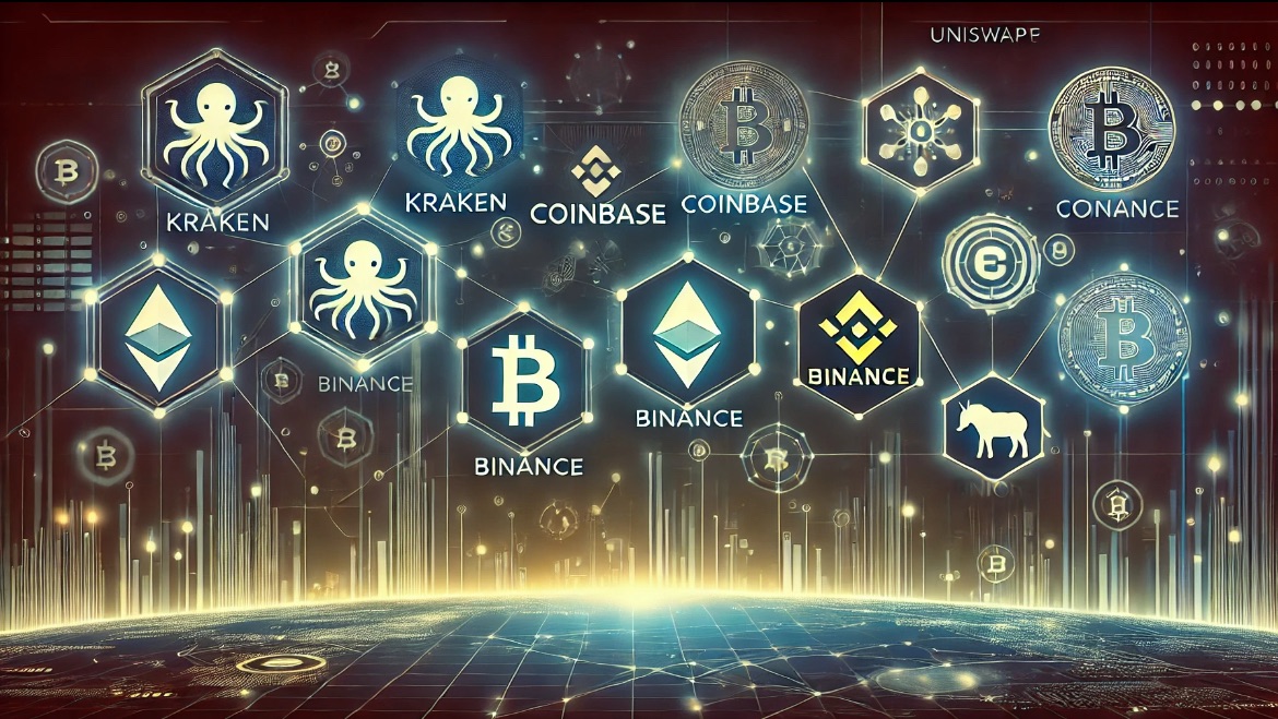 Hvad er Kraken? Hvad er Coinbase? Hvad er Binance, Uniswap og Crypto.com?